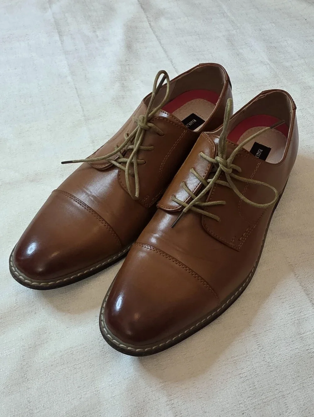 Bruno Marc Prince-6 Men's Oxford Dress Shoes Cap Toe Tan Brown Size Men's 10.5